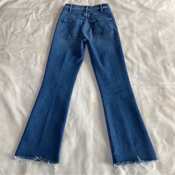 MOTHER- The Hustler Ankle Fray Jeans Grasping at Straws Size 23 Dark Wash Crop - Picture 5 of 9